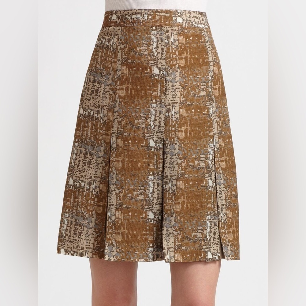 Tory Burch Hull Pleated Silk & Wool Blend Mini Skirt Sz4 Like New